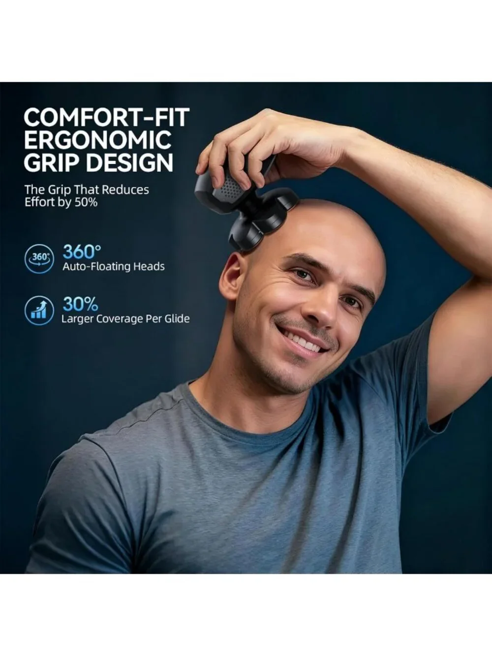 7D Electric Head Shaver for Men, Waterproof & Fast Rechargeable Grooming Kit